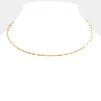 Fashnzfab 16 Inch Omega Chain Choker Necklace In Gold