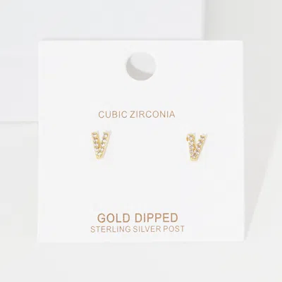 Fashnzfab -v- Cubic Zirconia Initial Monogram Stud Earrings In Multi