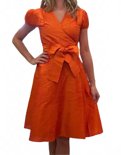 Fitzroy & Willa Wrap Dress In Orange In Orange