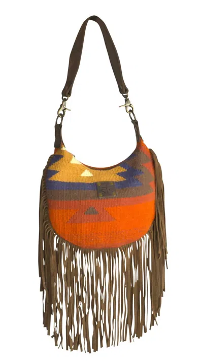 Sts Ranchwear Women's Nellie Fringe Shoulder Bag In Crimson Sun In Multi