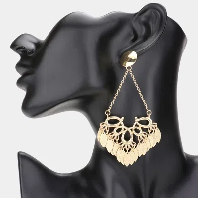 Fashnzfab Abstract Metal Chandelier Link Dangle Earrings In Gold