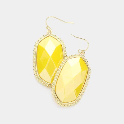 Fashnzfab Hexagon Dangle Earrings In Yellow