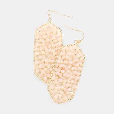 Fashnzfab Bead Cluster Hexagon Dangle Earrings In Gold