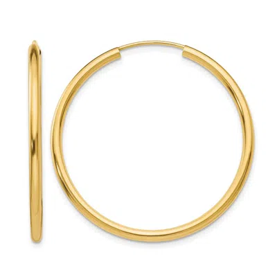 Diamond2deal 10k Gold 2mm Round Endless Hoop Earrings In Brown