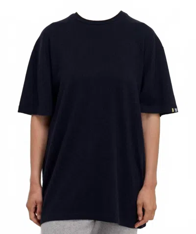 Extreme Cashmere Rik Relaxed-fit Short Sleeve T-shirt In Raven In Blue