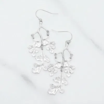 Fashnzfab Textured Metal Lead Dangle Earrings In Brown