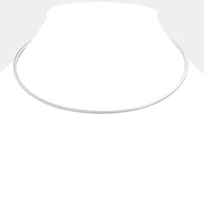 Fashnzfab 16 Inch Omega Chain Choker Necklace In Brown