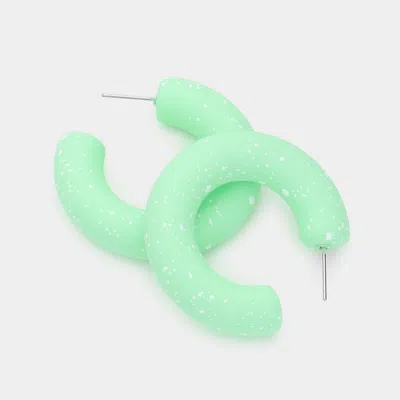 Fashnzfab Paint Splash Bold Half Hoop Earrings In Brown