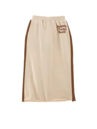 Philosophy Di Lorenzo Serafini Philosophy Kids  Sporty Skirt With Contrasting Details In Neutral
