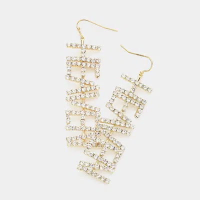 Fashnzfab 'heaven' Rhinestone Pave Drop Earrings In Gold