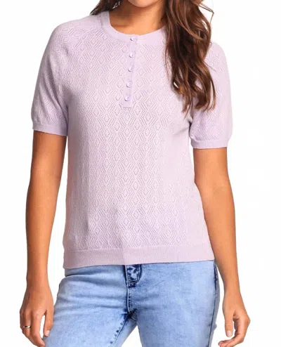 Pink Martini Everlee Short Sleeve Sweater In Light Purple In Purple