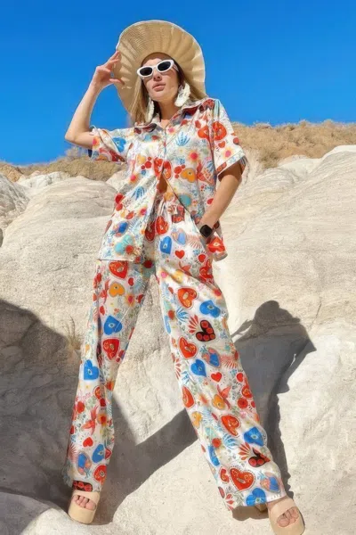 Truedames Women's Resort Wear Pants Set In Multi
