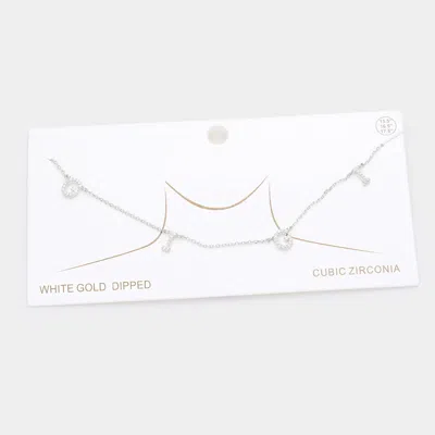 Fashnzfab White Gold Dipped Cz Gigi Message Pendant Necklace In Gold