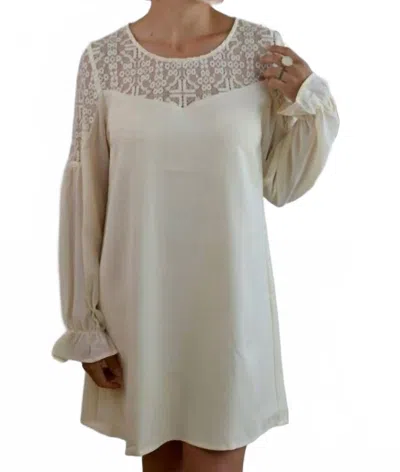 Umgee Sweetheart Lace Dress In Cream In White