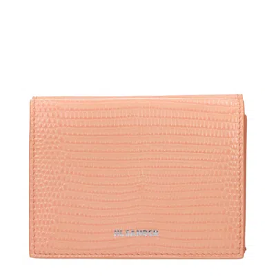 Jil Sander Pink Leather Wallets In Pink