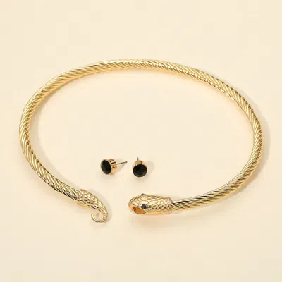Fashnzfab Snake Torque Choker Necklace In Gold