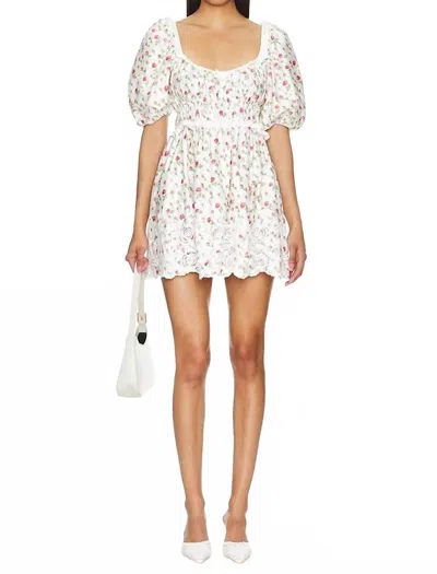 For Love & Lemons Jackson Eyelet Mini Dress In White In White