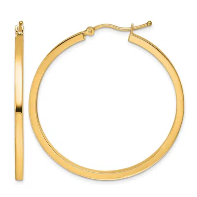 Diamond2deal 10k Yellow Gold 3mm Polished Square Shape Hoop Earrings In Gold