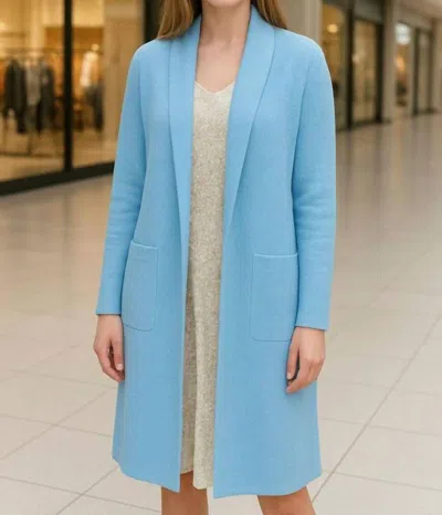 A.c.g. Los Angeles Long Sleeve & Pockets Loose Fit Solid Cardigan In Baby Blue In Blue