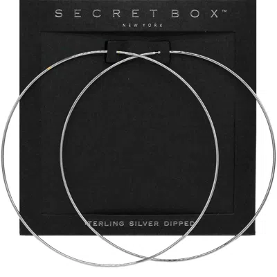 Fashnzfab Secret Box_sterling Silver Dipped Oversized Wire Hoop Earrings In Metallic