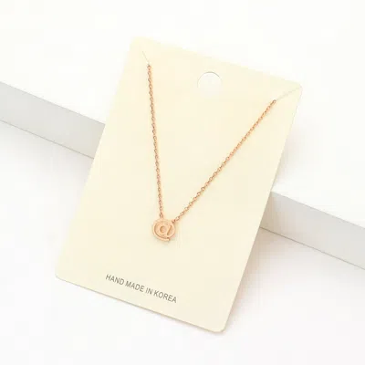 Fashnzfab Textured Matte Metal At Symbol Pendant Necklace In Gold