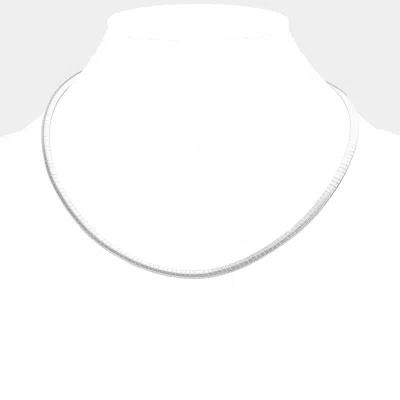 Fashnzfab 16 Inch Omega Chain Choker Necklace In Silver