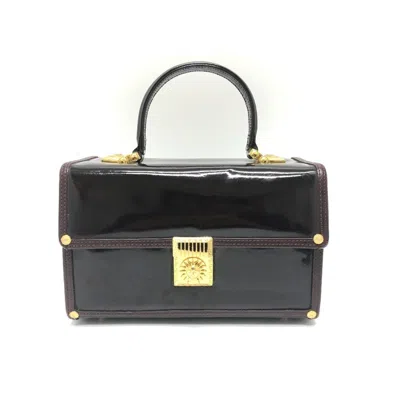 Pre-owned Versace Leather Handbag Vanity Bag () In Purple