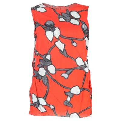 Marni Printed Sleeveless Blouse In Red Viscose In Multi