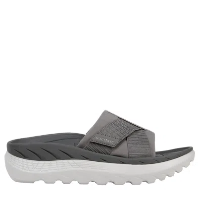 Vionic Rebound Womens Pool Slip On Slide Sandals In Gray
