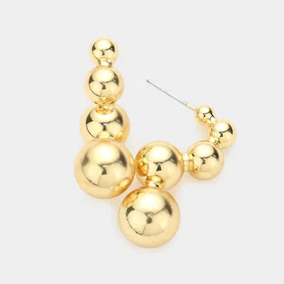 Fashnzfab Metal Bubble Earrings In Gold