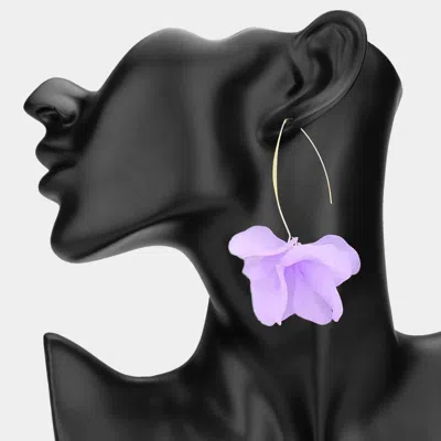 Fashnzfab Resin Petal Drop Earrings In Purple