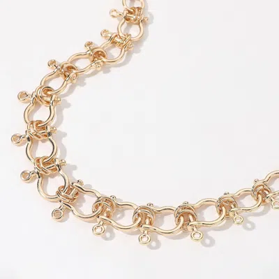 Fashnzfab Hardware Chain Choker Necklace In Gold