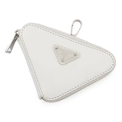 Pre-owned Prada Leather Coin Purse/coin Case () In White