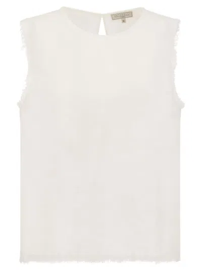 Antonelli Firenze Adrien Linen Sleeveless Jumper In White