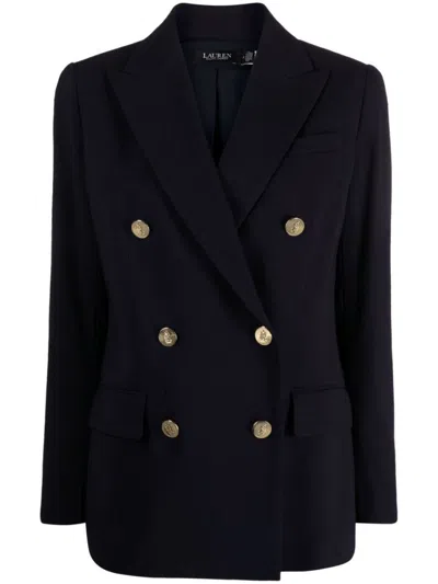 Ralph Lauren Navy Blue Col Logo Blazer In Blue