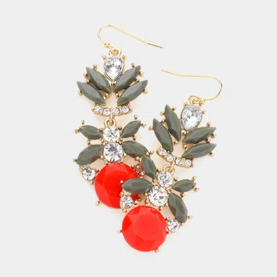Fashnzfab Resin Leaf Drop Earrings In Multi