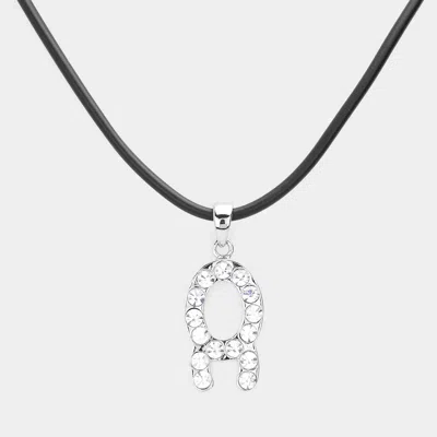 Fashnzfab Taurus - Stone Embellished Zodiac Pendant Necklace In Silver