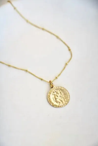 Katie Waltman Women's Saint Christopher Necklace In Gold In Gold