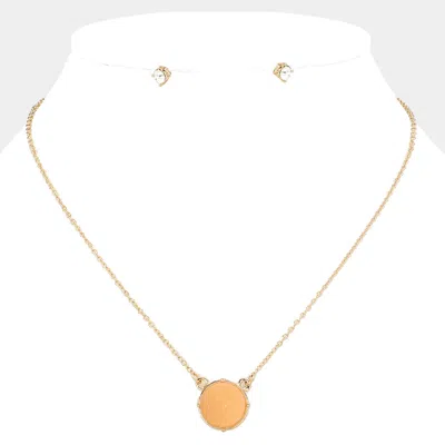 Fashnzfab Druzy Stone Pendant Necklace In Gold