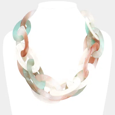 Fashnzfab Celluloid Acetate Link Necklace In Multi