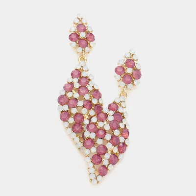 Fashnzfab Bubble Stone Dangle Evening Earrings In Red