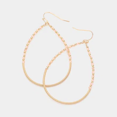 Fashnzfab Faceted Metal Ball Pointed Open Teardrop Dangle Earrings In Gold