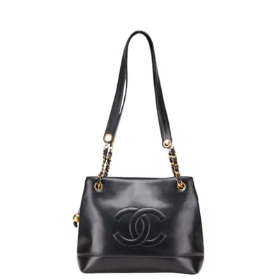 Pre-owned Chanel Leather Tote Bag () In Black