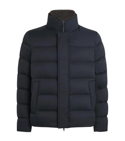 Herno Down Bomber Jacket In Blue