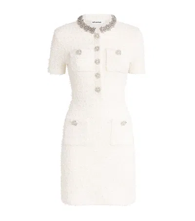 Self-portrait Mini Dress With Buttons In White