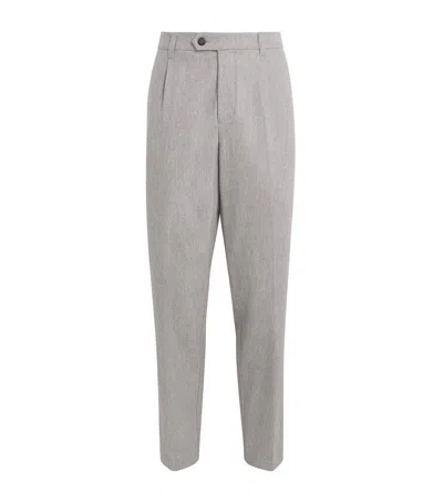 Eleventy Wool-cashmere Trousers In Gray