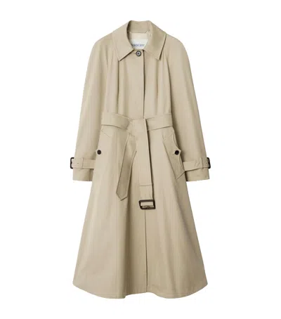 Burberry Long Gabardine Ellingham Fit-and-flare Car Coat In Neutral