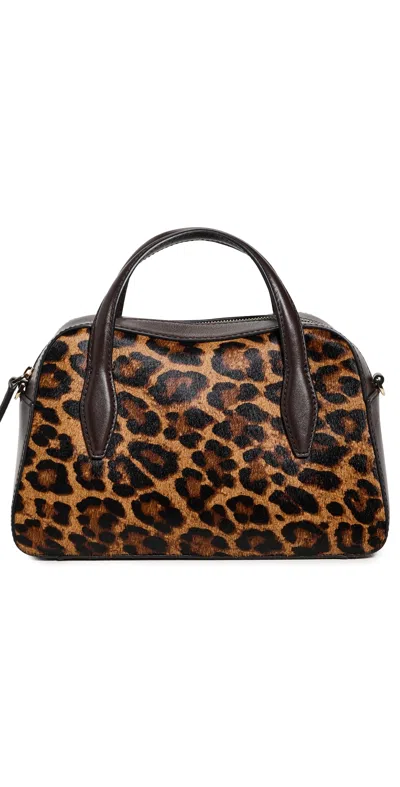Madewell The Mini Crossbody Bag In Leopard-print Haircalf Caramel Multi In Animal Print