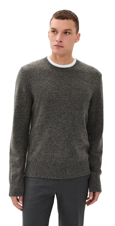 Officine Generale Mycrew Marl Wool Cashmere Olive/heather Grey In Gray