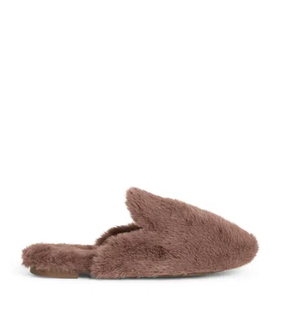 Eberjey Plush Mule Slippers Deep Taupe In Brown